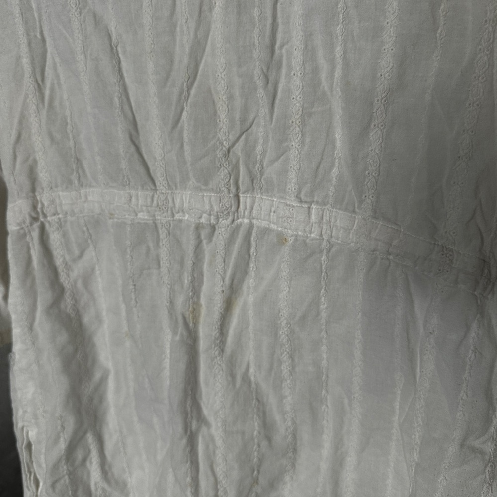 Chic White Button Down Shirt for Women Casual Costal Waist Tie - Picture 7 of 7